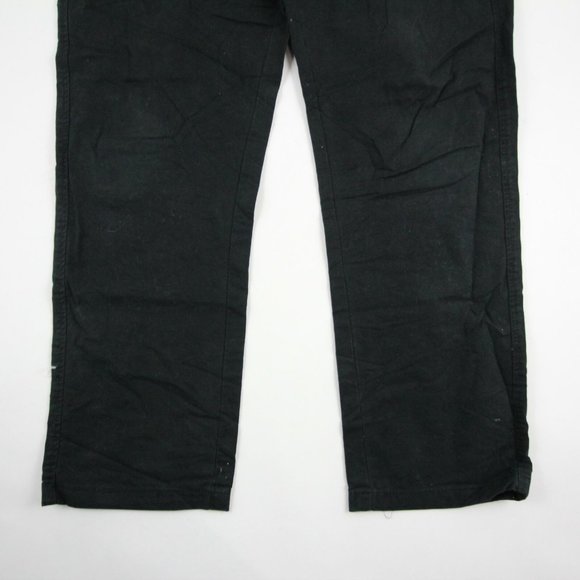 Canda Mens Straight Pants Black Mid Rise Flat Front 100% Cotton 34x32 - Picture 2 of 9